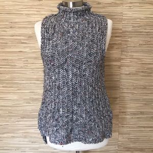 Moth Anthropologie Mockneck Ribbed Knit Sweater